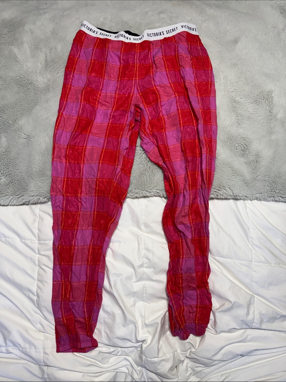 Victoria's Secret Pink and Red Plaid Woman’s Leggings